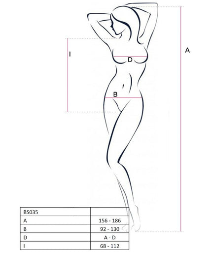 Passion – Woman Bs035 Weißer Bodystocking One Size