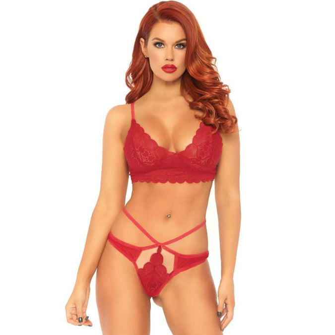 Leg Avenue – 2 Pieces Set Lace Bralette and Thong M/l