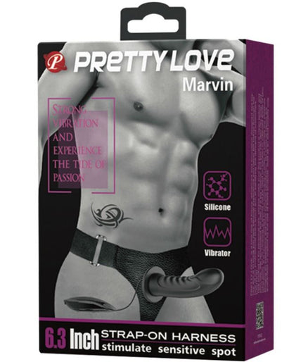 Pretty Love – Marvin Strap-On mit Vibration und hohlem Dildo