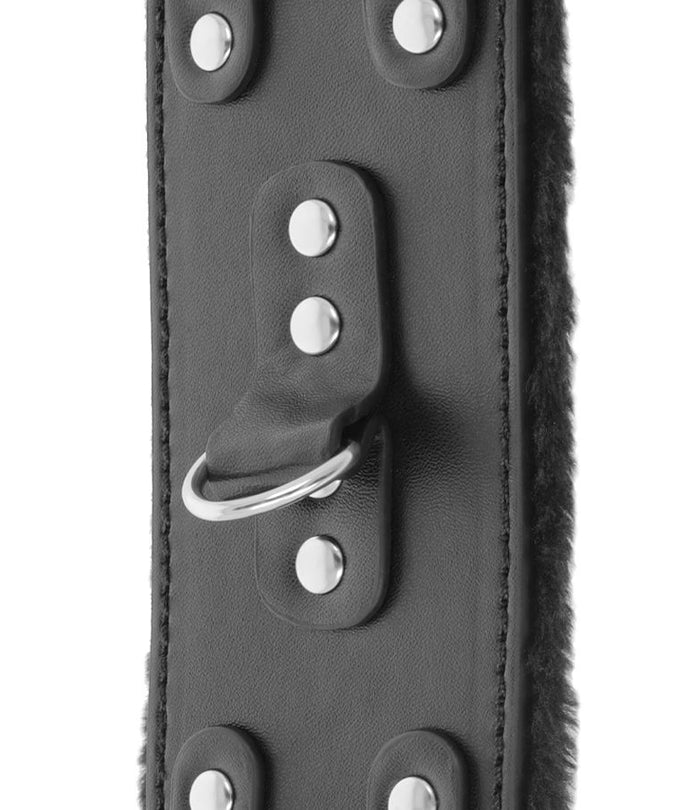 Darkness – Black Adjustable Leather Handcuffs with Lining