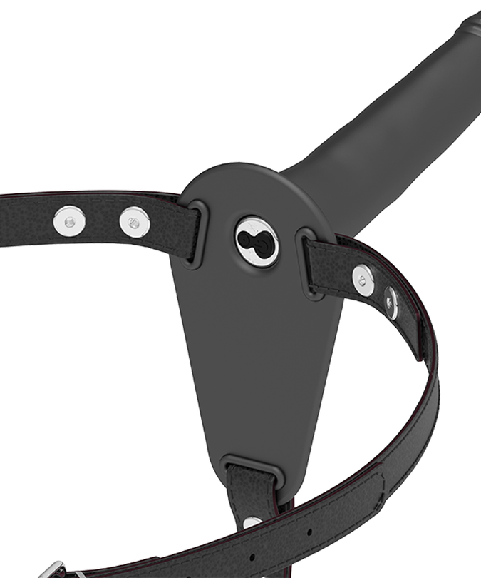 Fetish Submissive Harness – Black Silicone Vibrator 15 Cm