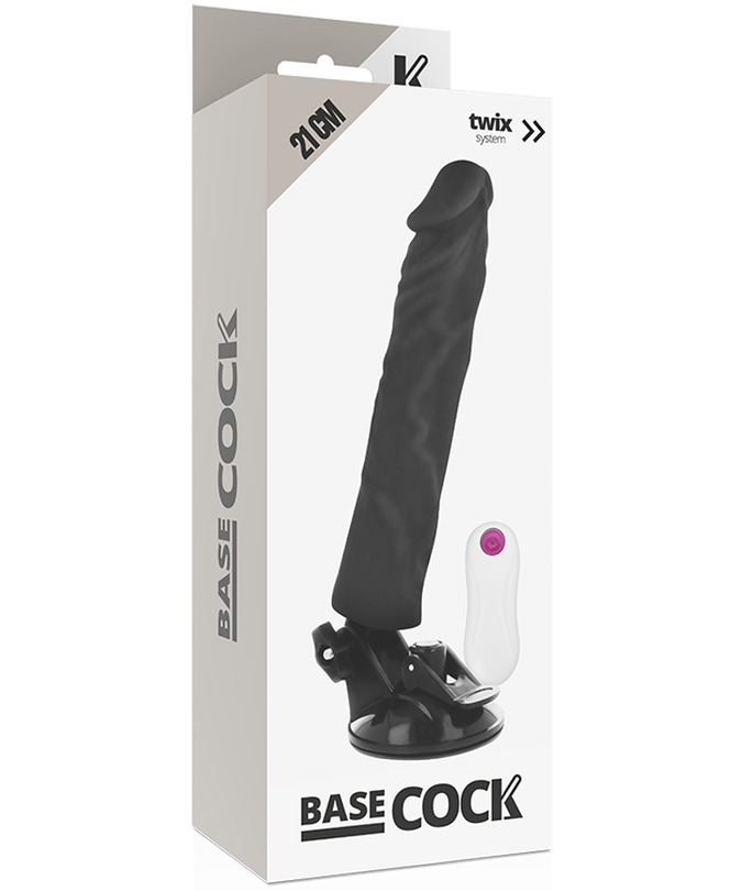 Basecock – Realistic Vibrator Remote Control Black 21 Cm -O- 4 Cm