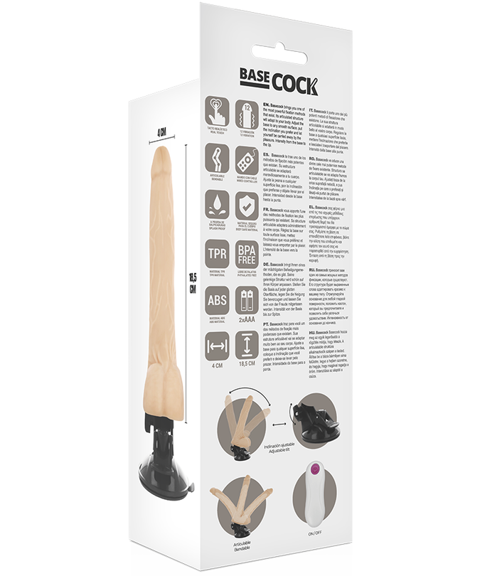 Basecock – Realistic Articulable Remote Control Flesh 18.5 Cm -O- 4 Cm
