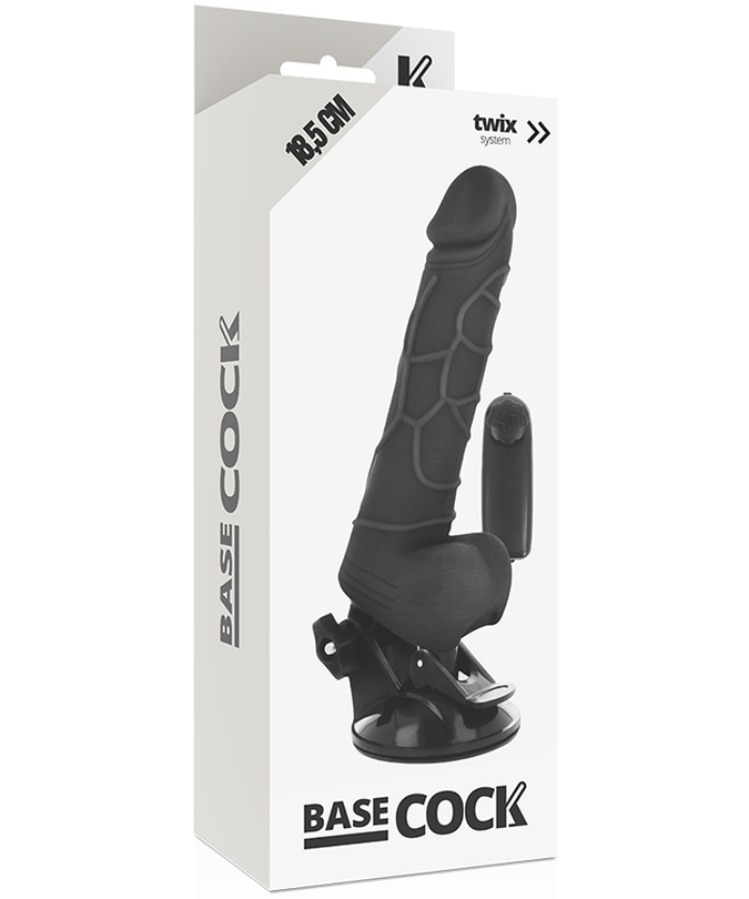 Basecock – Realistic Vibrator Remote Control Black 18.5 Cm -O- 4cm
