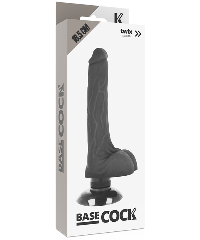 Basecock – Realistische Vibrator 2 – 1 Zwart 18,5 Cm – O – 4 Cm