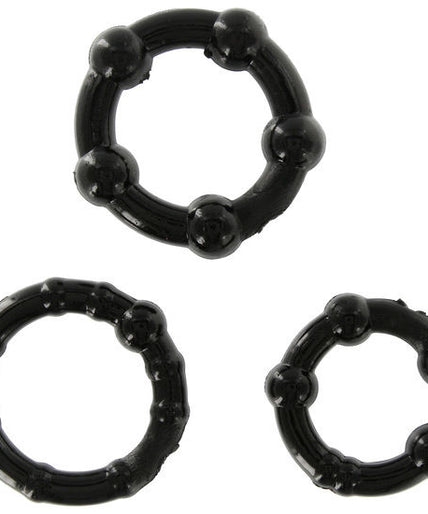 Seven Creations – Set of Three Black Penis Rings