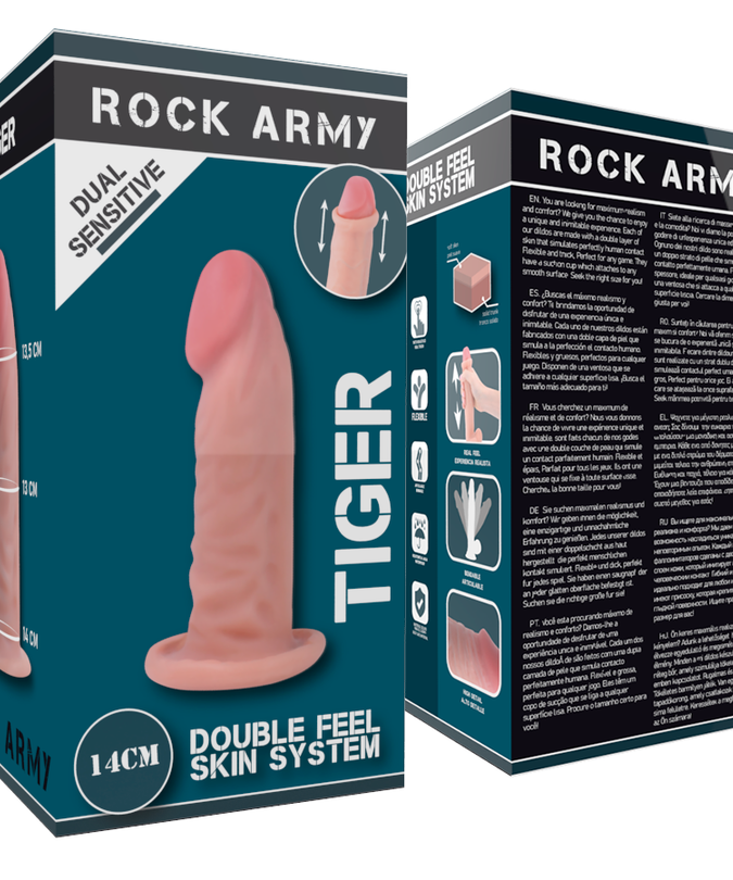 Rockarmy – Dual Density Tiger realistischer Dildo 14 cm