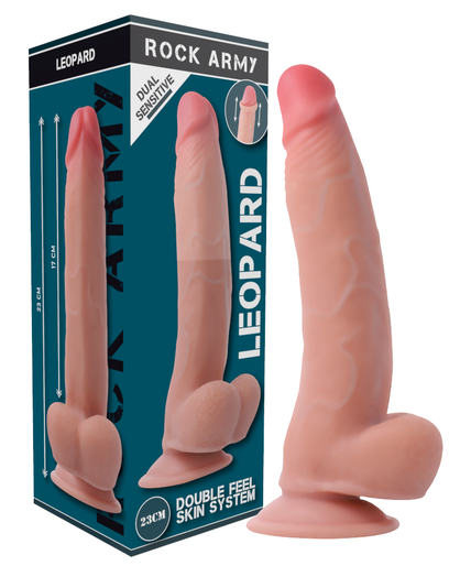Pleasurements – Rockarmy – Dual Density Leopard Realistischer Dildo 23 cm