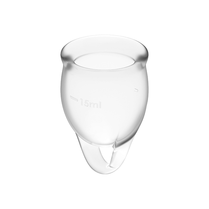 Satisfyer – Voel je zelfverzekerd menstruatiecup transparant 15 + 20 ml
