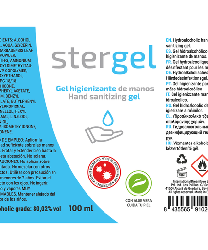Stergel – Hydroalcoholic Hand Sanitizing Gel Aloe Vera 100ml