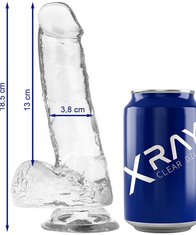 Pleasurements – X Ray – Clear Cock With Balls Transparent 18.5 Cm