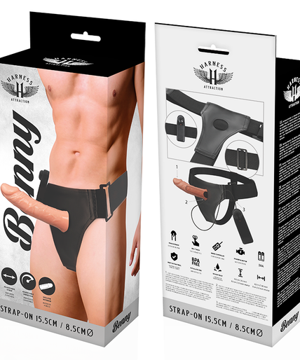 Harness Attraction – Rnes Hollow Benny mit Vibrator 15 Cm – O – 4,5 Cm