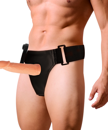 Anziehungsgeschirr – Willian Hollow Rnes mit Vibrator 17 cm – O – 4,5 cm