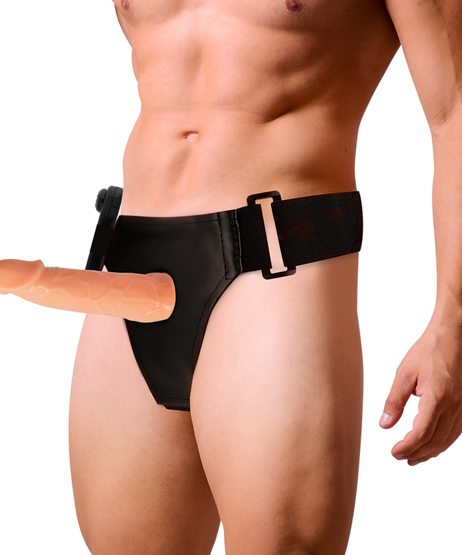 Anziehungsgeschirr – Willian Hollow Rnes mit Vibrator 17 cm – O – 4,5 cm