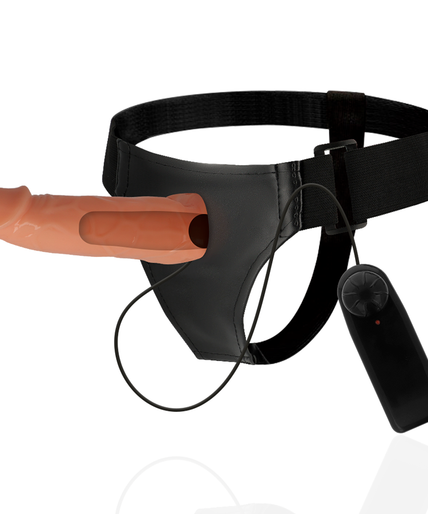 Anziehungsgeschirr – Willian Hollow Rnes mit Vibrator 17 cm – O – 4,5 cm