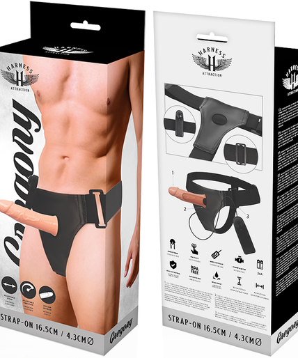 Anziehungsgeschirr – Gregory Hollow Rnes mit Vibrator 16,5 cm – O – 4,3 cm