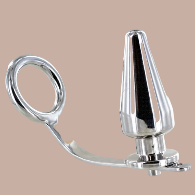 Metal Hard – Stahlring mit Analplug – 45 x 45mm – Edelstahl