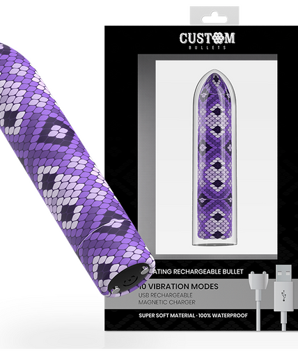 Custom Bullets – Wiederaufladbare Schlange Lila Magnetische Kugel 10 Intensitäten