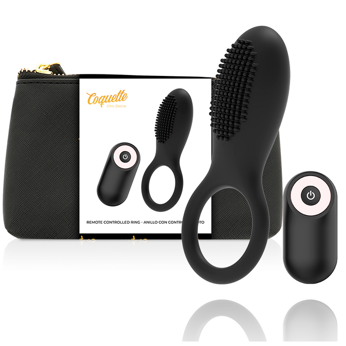 Coquette Chic Desire – Cock Ring Remote Control Rechargeable Black/ Gold