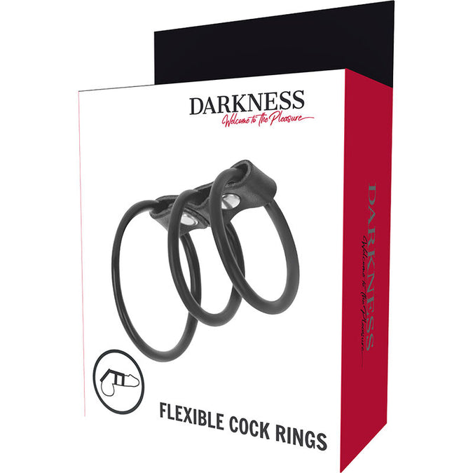 Darkness – Set aus 3 flexiblen Penisringen