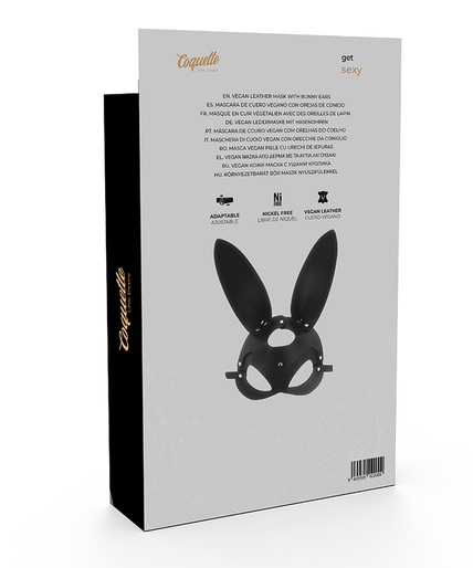 Coquette Chic Desire – Vegane Leder Maske mit Bunny Ohren