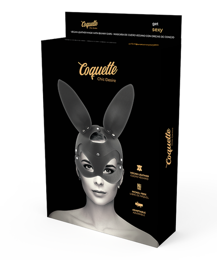 Coquette Chic Desire – Vegane Leder Maske mit Bunny Ohren