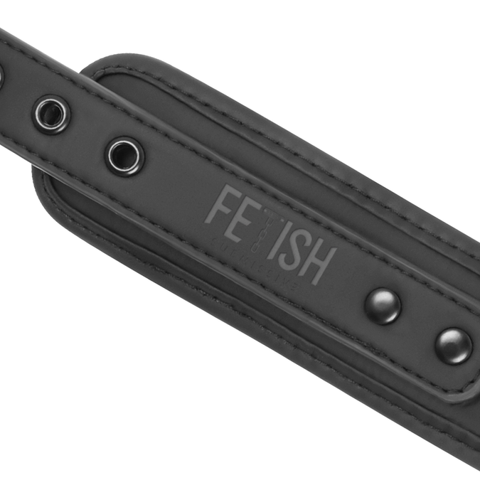 Fetish Submissive – Vegane Leder-Halskette und Handschellen mit Nopren-Futter