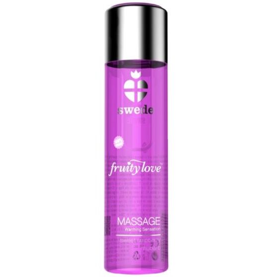 Swede – Fruity Love Wärmendes Massageöl Rosa Himbeere und Rhabarber 60 ml