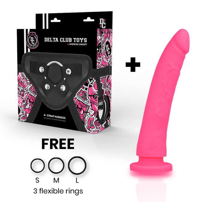 Delta Club – Spielzeug-Geschirr + Dong Pink Silikon 17 cm – Ø – 3 cm