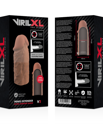 Virilxl – Liquid Silicone V3 Brown Penis Extension