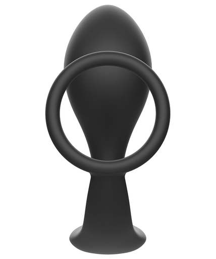 Addicted Toys – Vibrierender Analplug mit Silikon Penisring – Schwarz