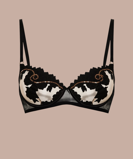 Shikkosa Misthys Underwire bra in Black & Gold - Pleasurements
